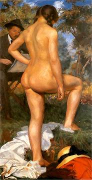 The Artist And His Model Artwork by Wojciech Weiss