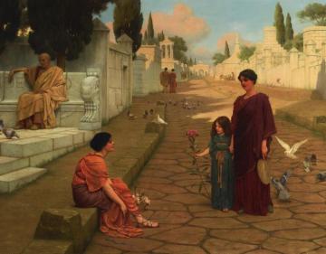 Outside The Gate Of Pompeii Artwork by John William Godward