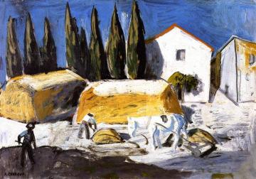 Piles of Straw Artwork by Auguste Chabaud