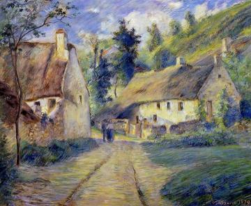 Cottages at Auvers, near Pontoise Artwork by Camille Pissarro