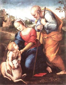 The Holy Family with a Lamb Artwork by Raphael