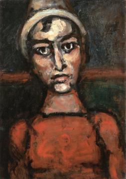 Clown in a Red Jersey Artwork by Georges Rouault