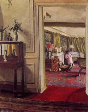 Interior With Woman In Pink Artwork by Felix Vallotton