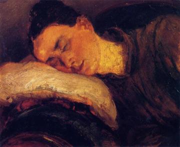 Woman Sleeping Artwork by Adolph von Menzel