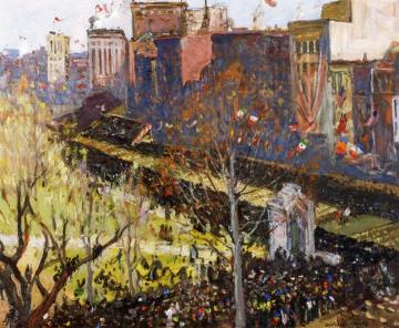 Victory Parade, Boston, April 25, 1919 Artwork by Charles H. Woodbury