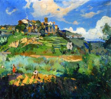 El Pueblo, San Quirce de Valles Artwork by Joaquin Mir Trinxet