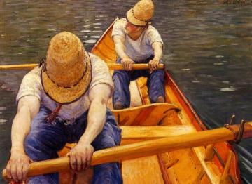 Oarsmen Artwork by Gustave Caillebotte