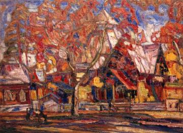 Village With Synagogue Artwork by Abraham A. Manievich