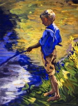 Paul Fishing Artwork by Roy C. Nuse