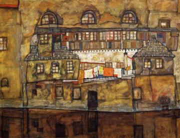 House on a River Artwork by Egon Schiele