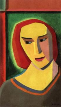 Portrait Of A Woman With Red Hair Artwork by Auguste Herbin