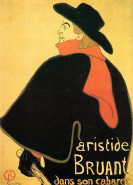 Aristide Bruant Dans Son Cabaret Artwork by Henri de Toulouse-Lautrec