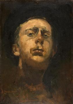 Selfportait with pince-nez Artwork by George Heidrik Breitner