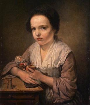 Girl with a Doll Artwork by Jean-Baptiste Greuze