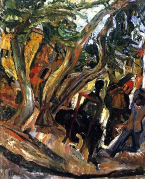 Landscape With Figures Artwork by Chaim Soutine