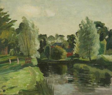 River Scene Artwork by John Arthur Malcolm Aldridge