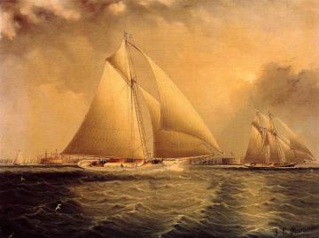 Yachting in New York Harbor Artwork by James E. Buttersworth