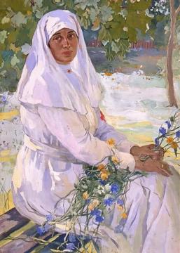 Portrait Of A Sister Of Mercy Artwork by Ivan Goryushkin-Sorokopudov