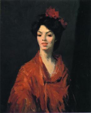 Spanish Woman In A Red Shawl Artwork by Robert Henri