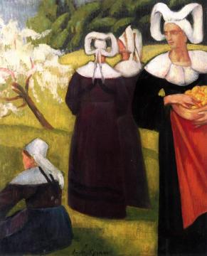 Apple Pickers at Pont-Aven Artwork by Émile Bernard