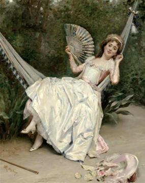 Girl in the Hammock Artwork by Raimundo de Madrazo y Garreta