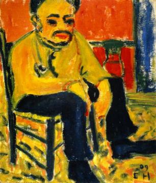 Seated Man Artwork by Erich Heckel
