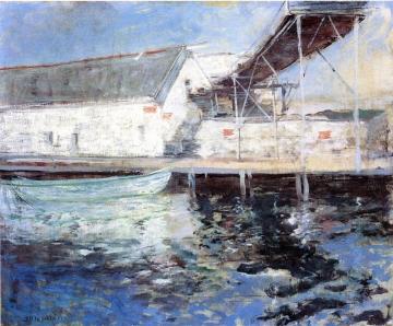 Fish Sheds, Gloucester, Massachusetts Artwork by John Twachtman