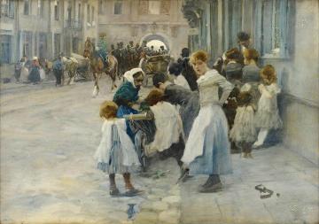 A Street Scene Artwork by Wilhelm Schreuer