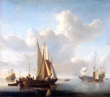 Ships Off The Coast Artwork by Willem van de Velde the Younger