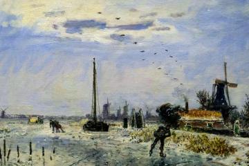 Skaters in the surroundings of Rotterdam Artwork by Johan Berthold Jongkind