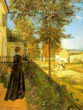 Louveciennes: the Road to Versailles Artwork by Camille Pissarro