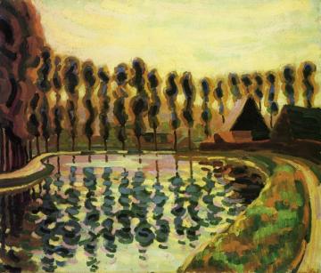 Landscape With Poplars Artwork by Auguste Herbin