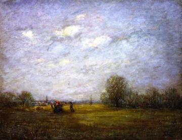 Peasant Figures In A Dutch Landscape Artwork by George Van Millett