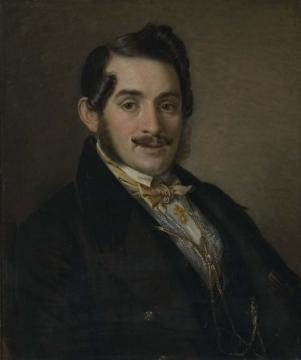 Portrait Of An Unknown Man In A Black Coat Artwork by Vasily Tropinin