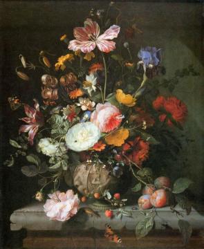 Flowers In A Stone Vase Artwork by Jacob van Walscapelle