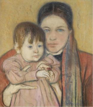 The Artist's Wife And Daughter Artwork by Stanislaw Wyspianski