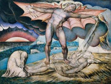Satan Smiting Job with Sore Boils Artwork by William Blake