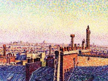 View of the Roofs of Paris at Noon Artwork by Gustave Cariot