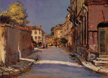 Village Street Artwork by Jean-François Raffaëlli
