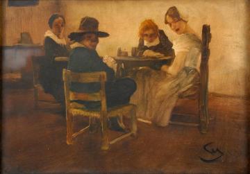 The Card Game Artwork by Wilhelm Schreuer