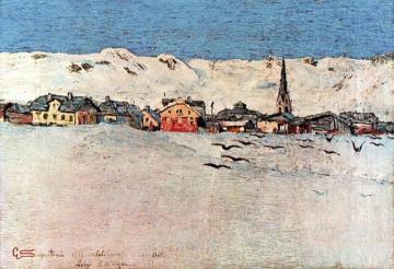 Savognin winter Artwork by Giovanni Segantini