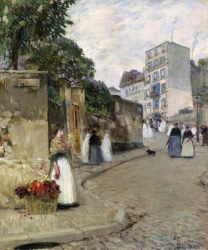 Rue Montmartre, Paris Artwork by Frederick Childe Hassam