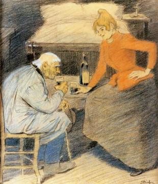 A Little Lift Artwork by Theophile-Alexandre Steinlen