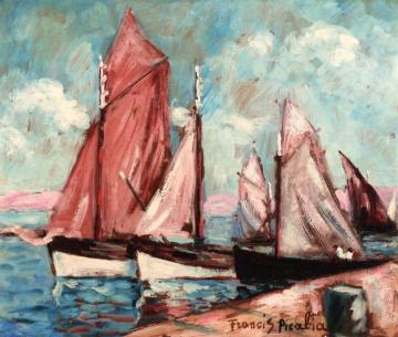 Sailboats next to the Dock Artwork by Francis Picabia