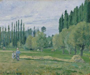 Haymaking Artwork by Camille Pissarro