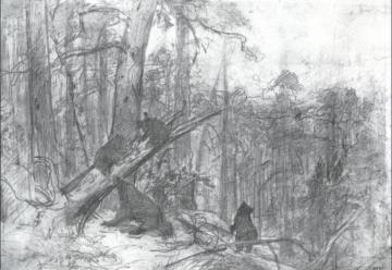 Morning In Piny Wood (study) Artwork by Ivan Ivanovich Shishkin