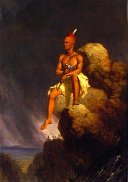 A Solitary Indian, Seated on the Edge of a Bold Precipice Artwork by Charles Deas