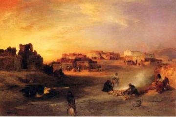 Indian Pueblo, Laguna, New Mexico Artwork by Thomas Moran