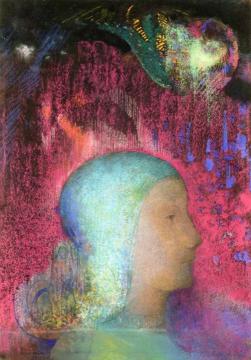 Profile on Red Meanders Artwork by Odilon Redon