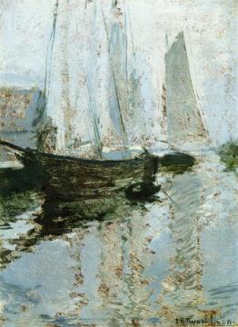 Boats At Anchor Artwork by John Twachtman